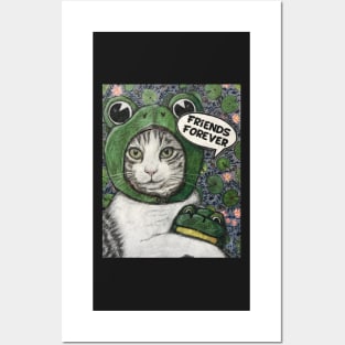 Friends forever- ribbit meets meow Posters and Art